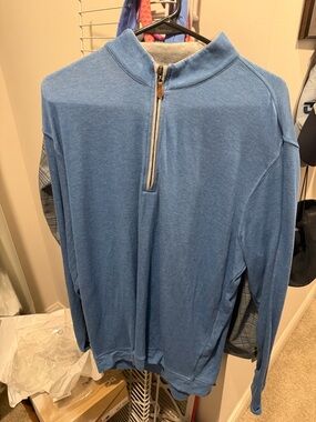 Men's Blue Quarter-Zip Sweater Pullover